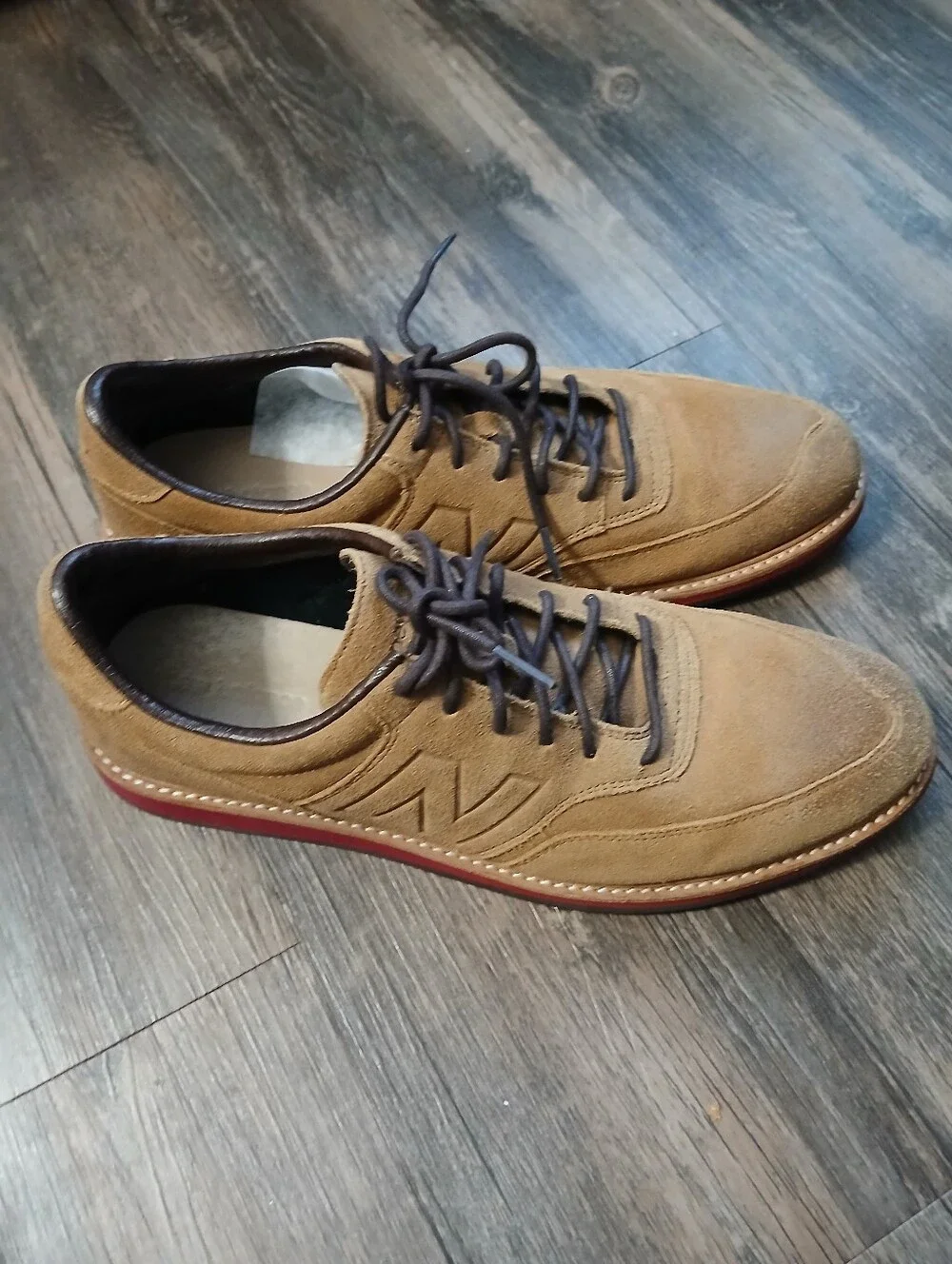 New Balance Men’s Tan Suede Lace-Up Sneakers